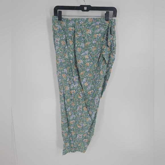 Veronica Beard Dark Seafoam Multi Hazel Ruffle Asymmetrical Skirt M - Picture 3 of 12